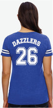 Load image into Gallery viewer, Dazzlers Women&#39;s Football V-Neck Fine Jersey Tee