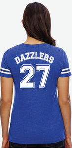 Dazzlers Women's Football V-Neck Fine Jersey Tee