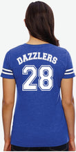 Load image into Gallery viewer, Dazzlers Women&#39;s Football V-Neck Fine Jersey Tee